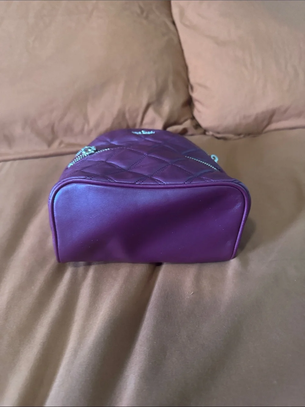 kate spade Quilted Purple Mini Backpack with Front Zip Pocket